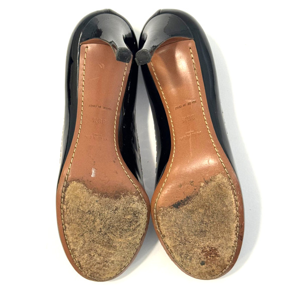 Alaia Black Patent Leather Pumps High Heels White Stitching Red Trim Size 36.5 - Picture 12 of 16